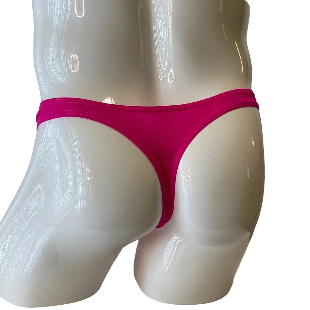 Mens Thong G-String Medium Hot Pink Black New With Tags